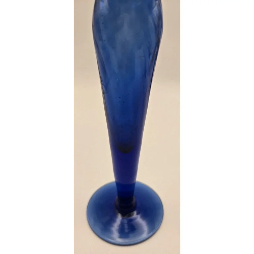 Vintage Bud Vases Cobalt Blue Hand Blown 2 Styles Approx. 8.5